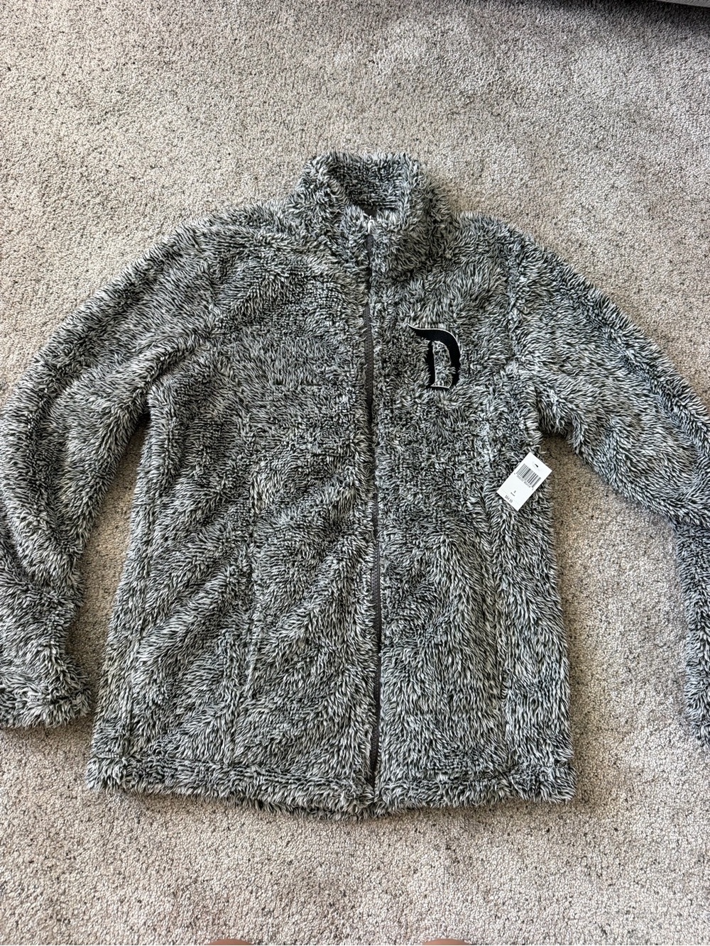 Disney plush Fuzzy Zip-Up Jacket in Heather Gray